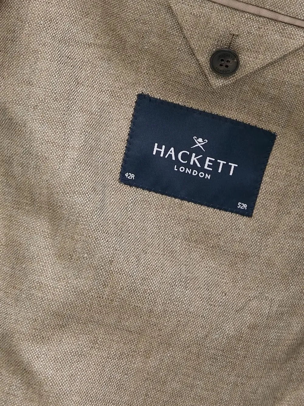 Hackett Linen Two-button Blazer In Neutral