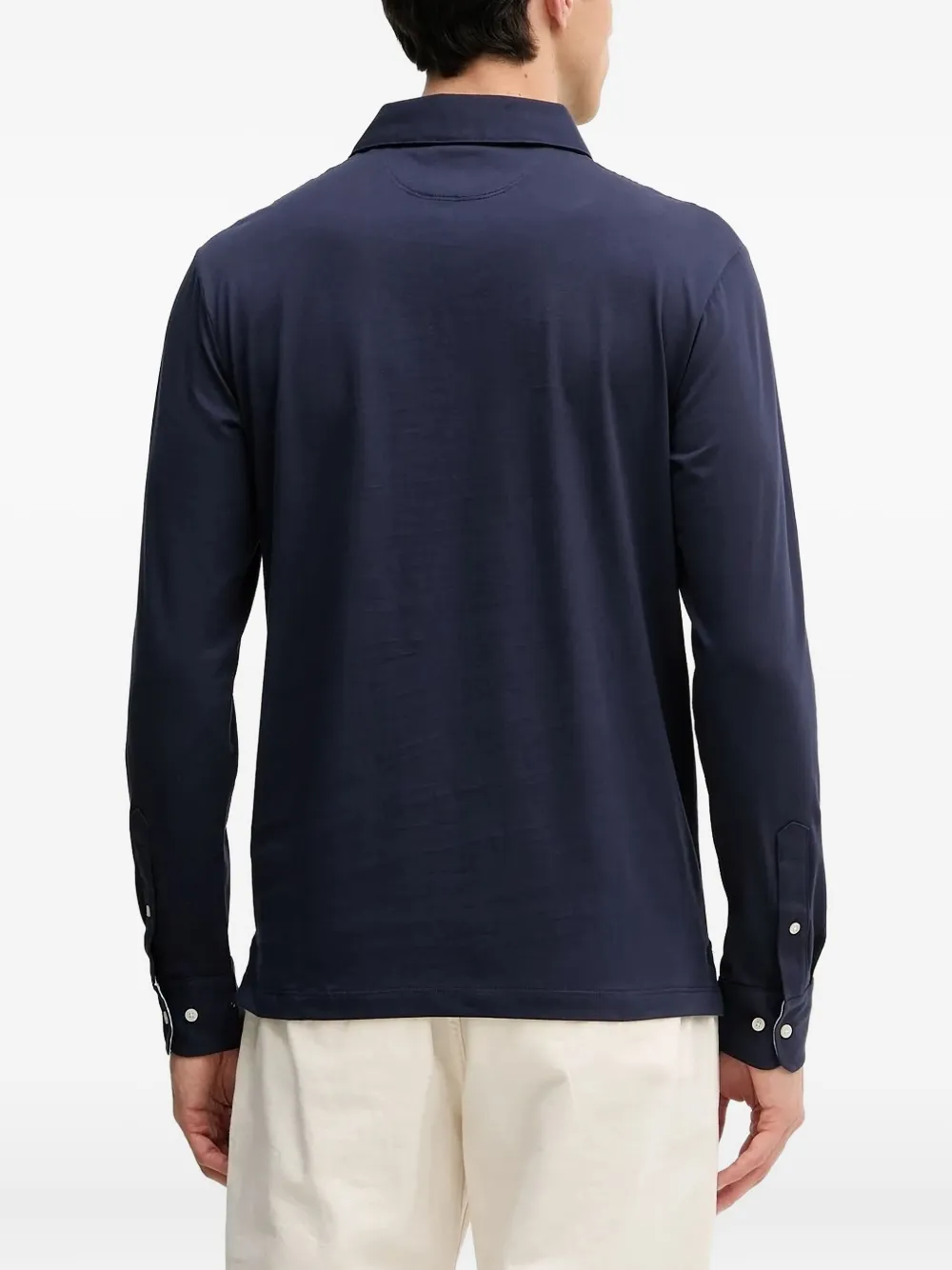 Hackett Poloshirt met lange mouwen - Blauw