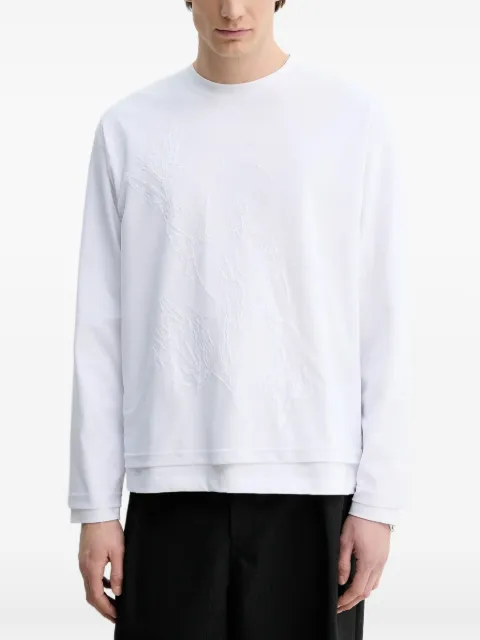 HELIOT EMIL embossed floral long-sleeved T-shirt