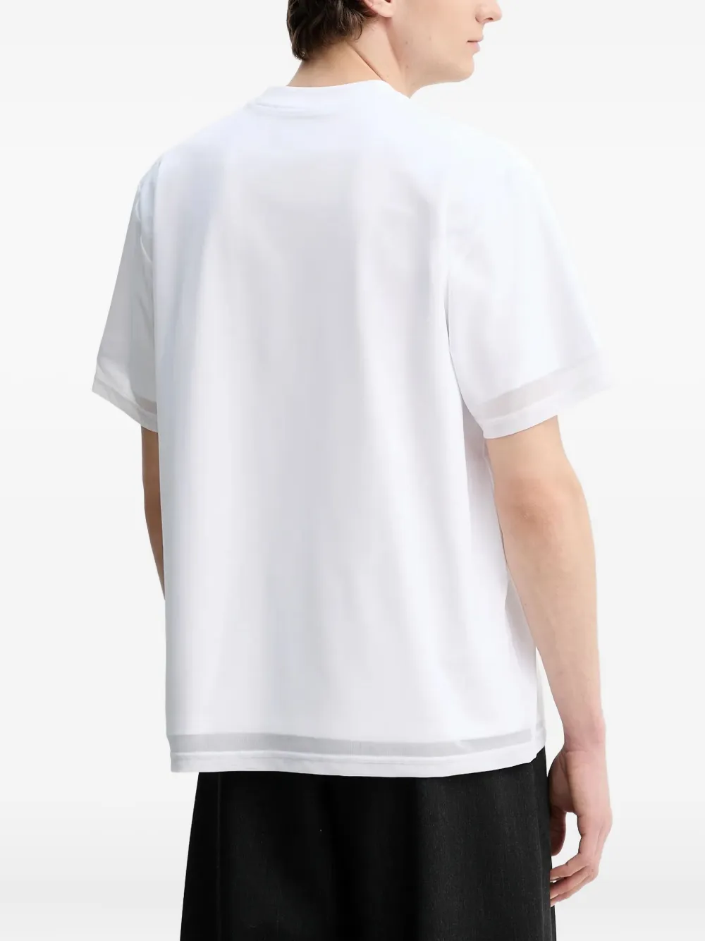 HELIOT EMIL Marl gelaagd T-shirt met grafische print Wit