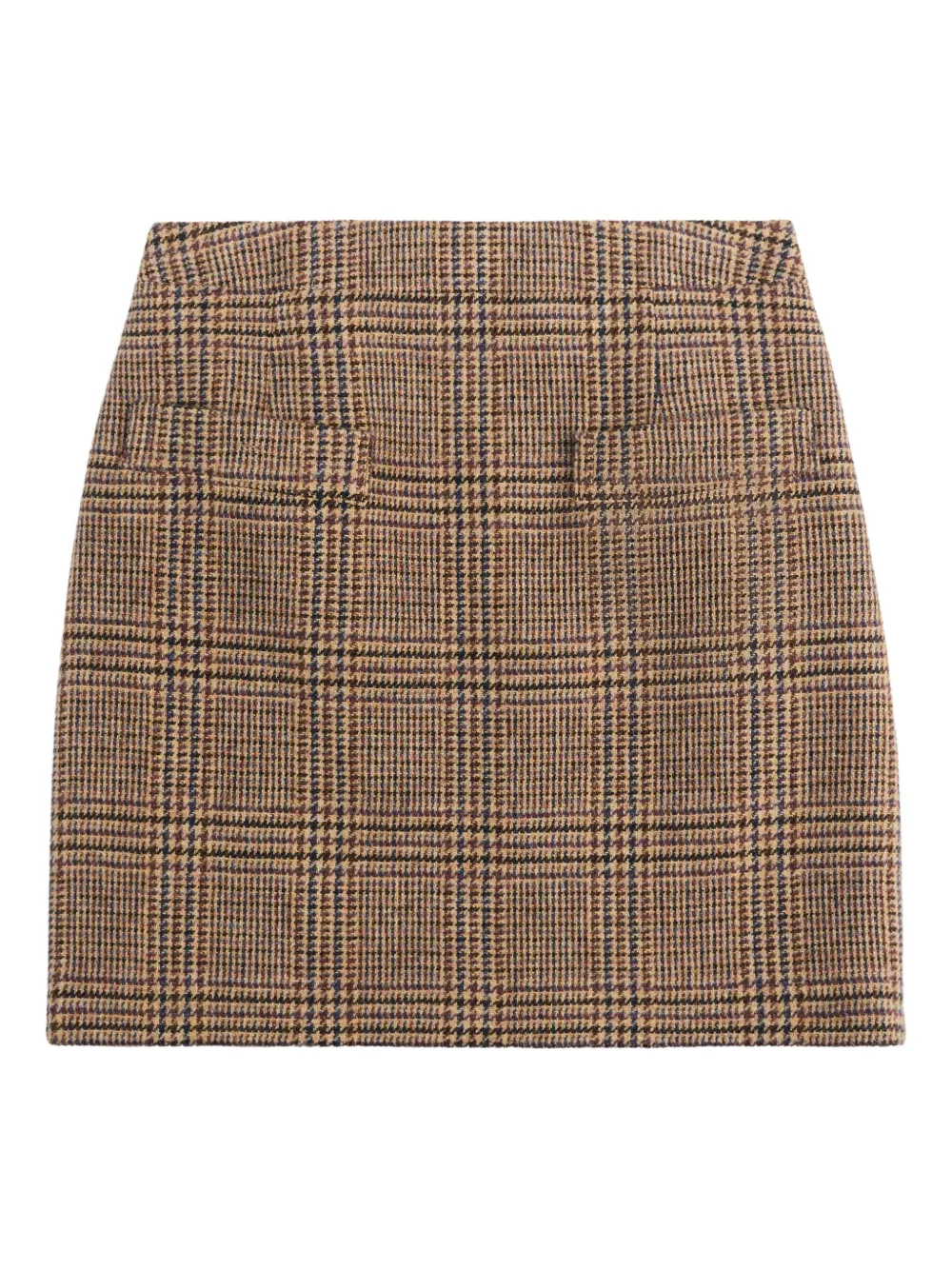 Fay Geruite high-waist rok Bruin