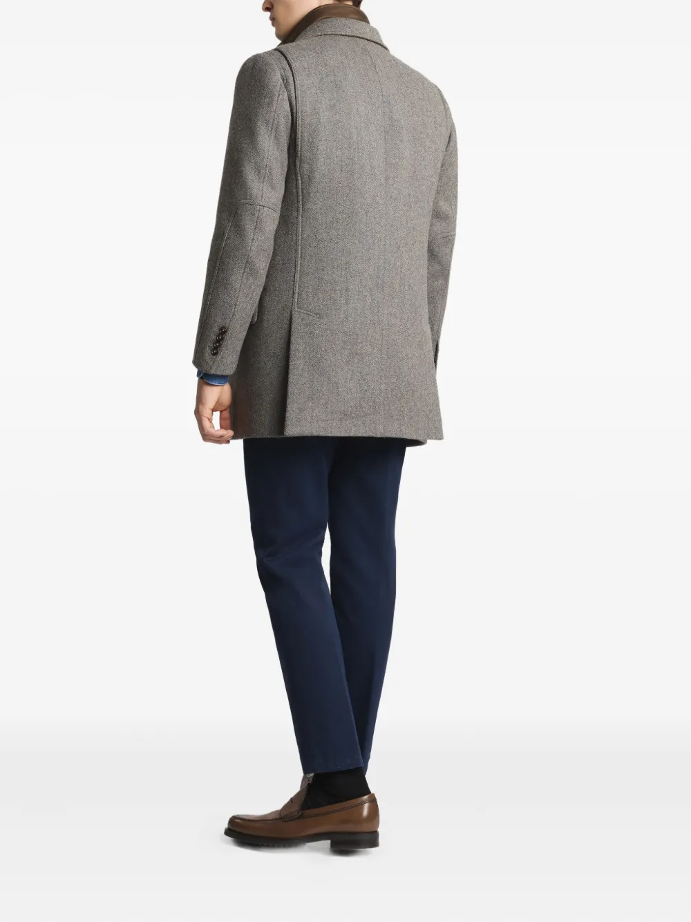 Fay Layered Coat In Gray