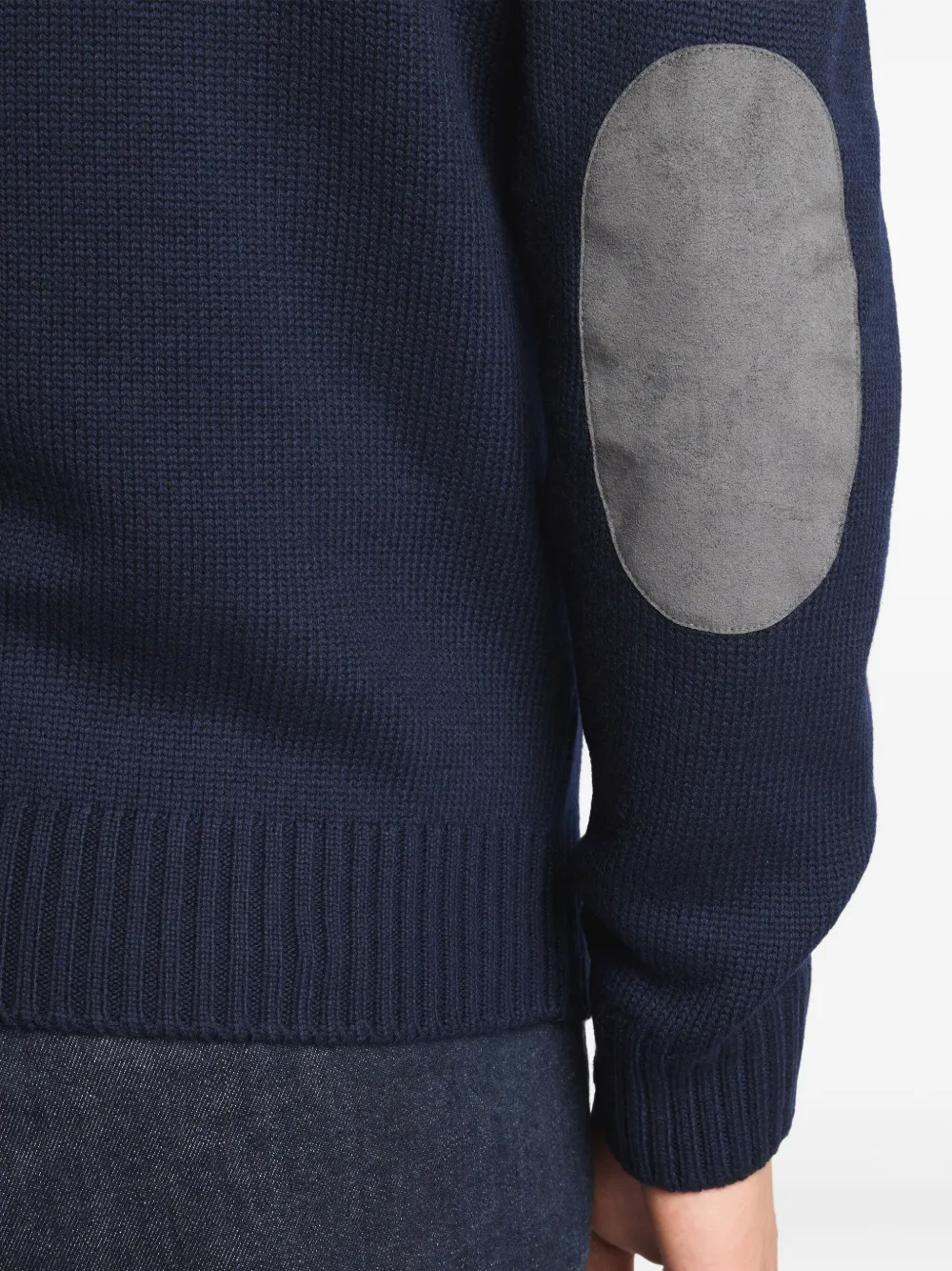 Fay Sweater met elleboogpatch Blauw