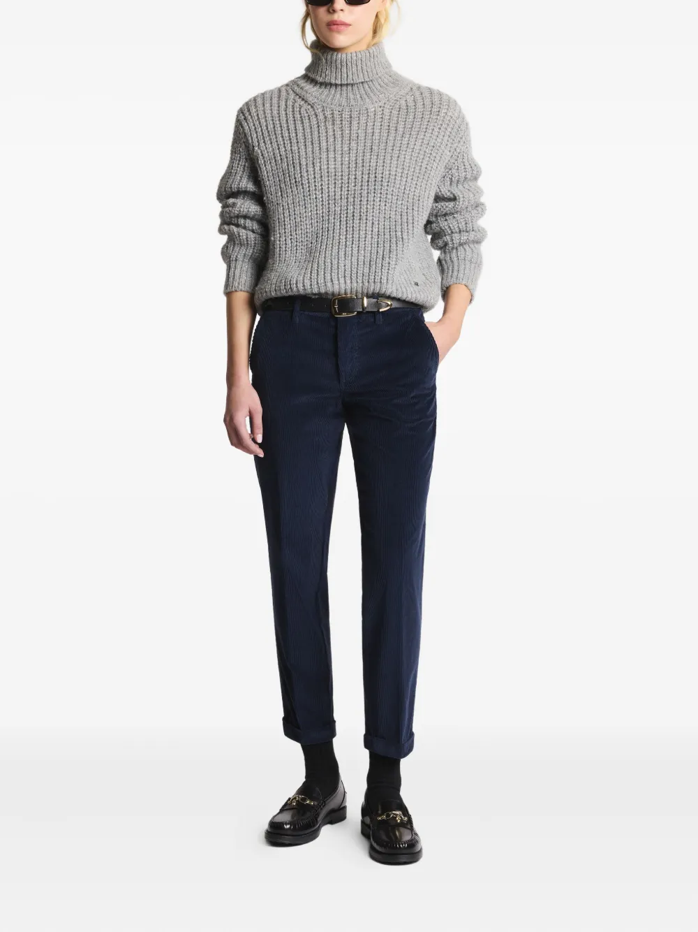 Fay Ribfluwelen broek - Blauw