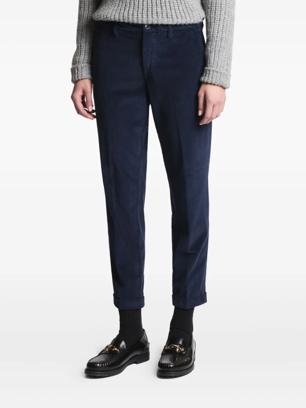 Fay Ribfluwelen broek Blauw