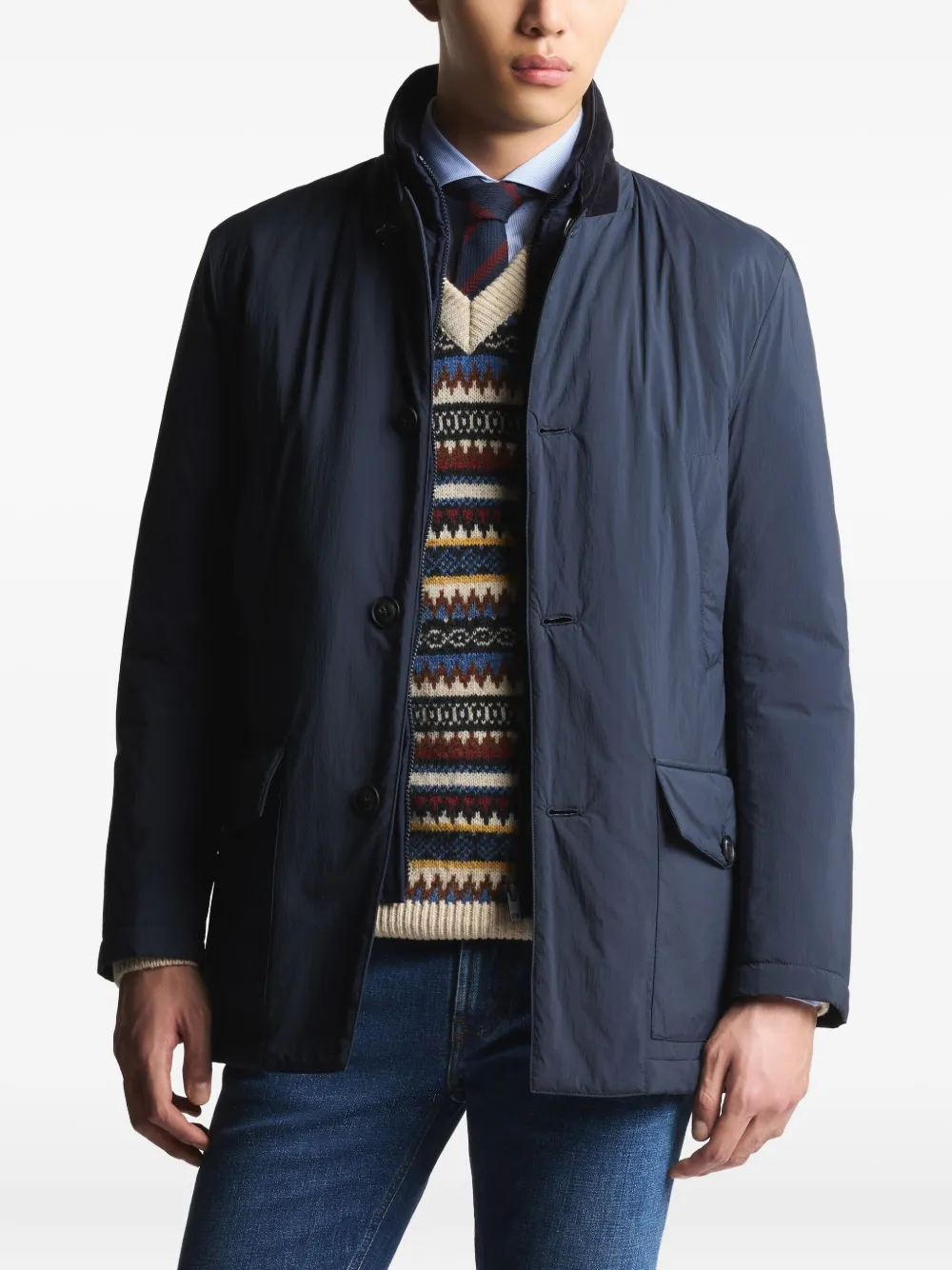 Fay Marineblauw jack met knopen