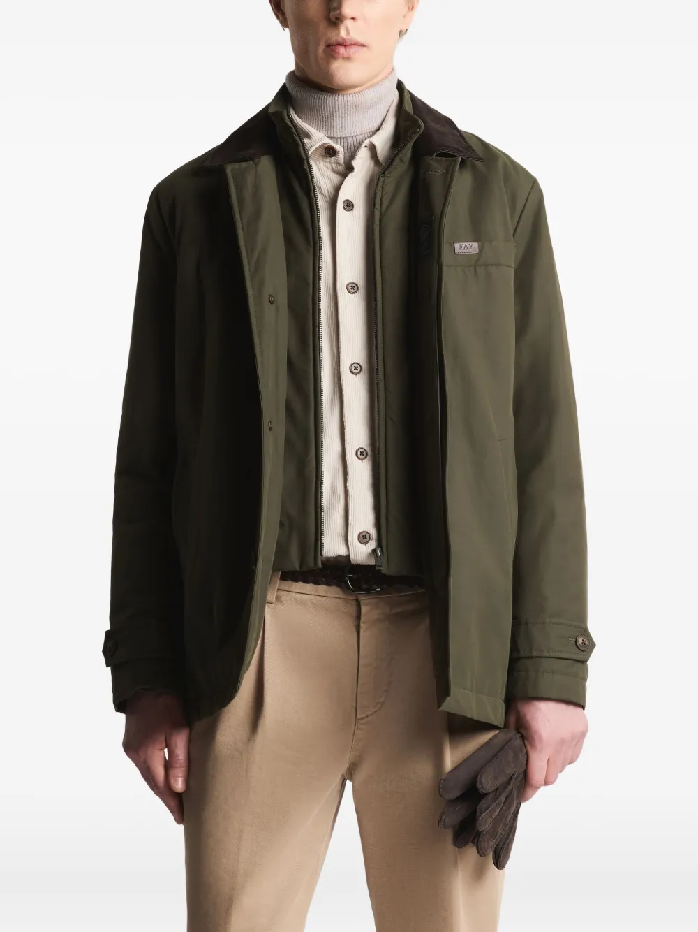 Fay Cargo jack met kraag Groen