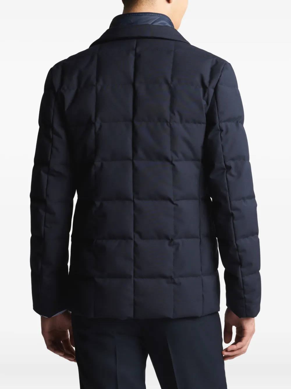 Fay Padded Button-up Jacket In Blue