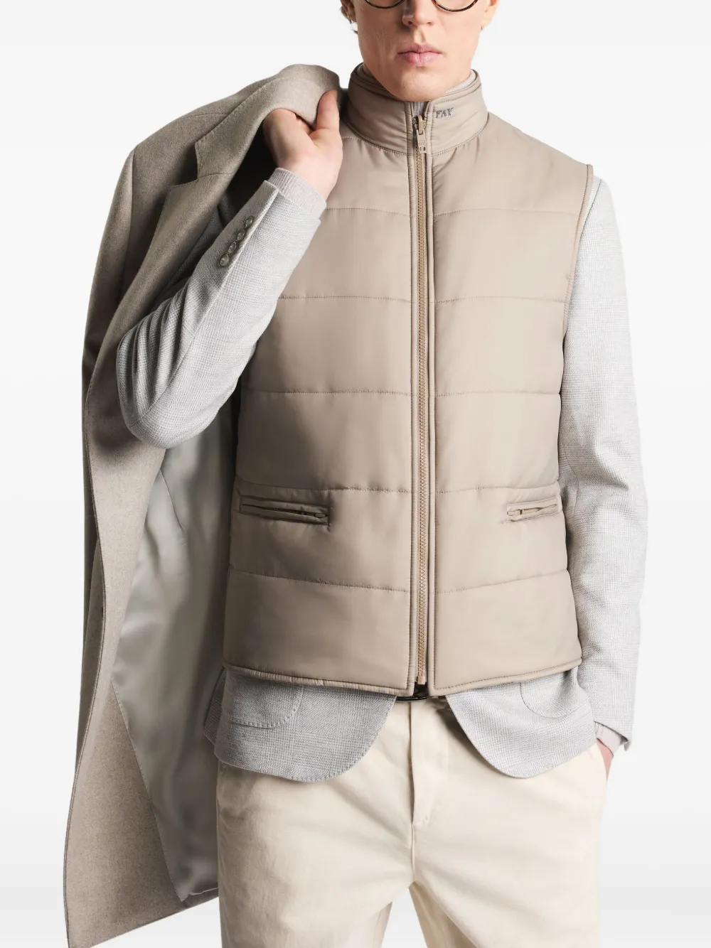 Fay Jas met dubbele rij knopen Beige