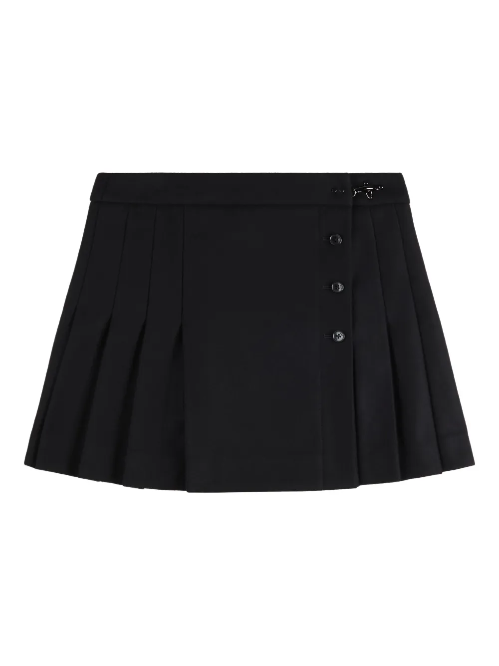 Fay pleated hook-fastening mini skirt | Black | Image 1