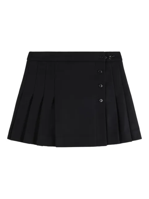 Fay pleated hook-fastening mini skirt