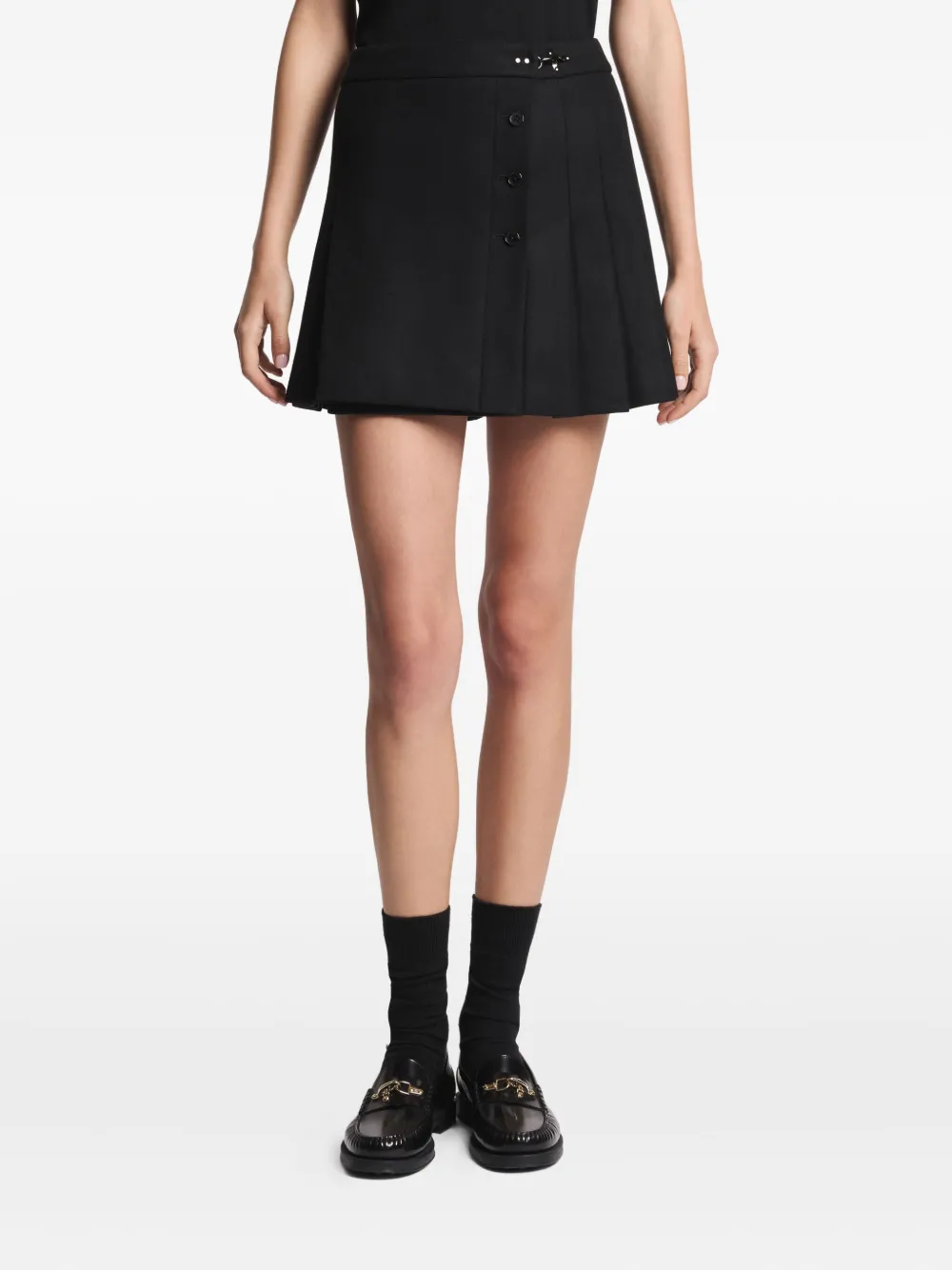 Fay Mini-plooirok met haaksluiting Zwart