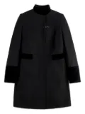 Fay velvet-trimmed tailored coat - Black