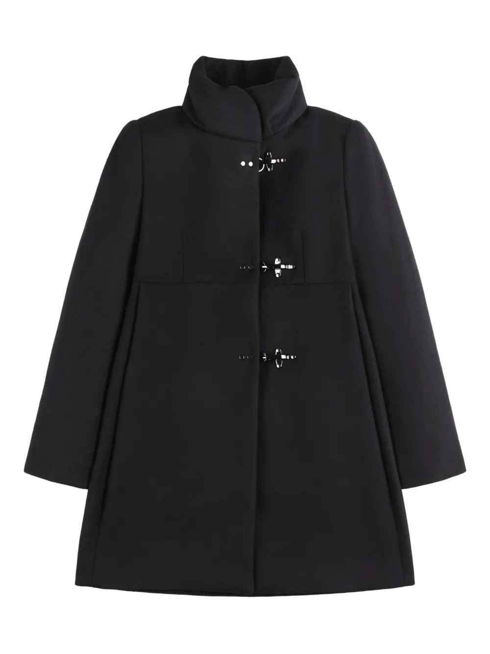 Fay toggle-fastening high-neck coat Zwart
