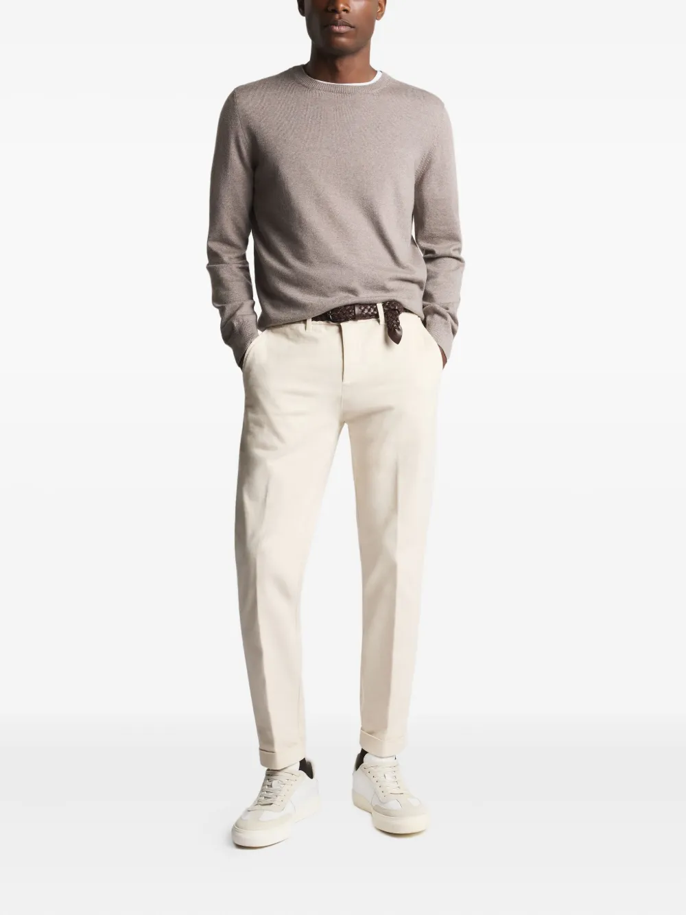 Fay Sweater met ronde hals Beige