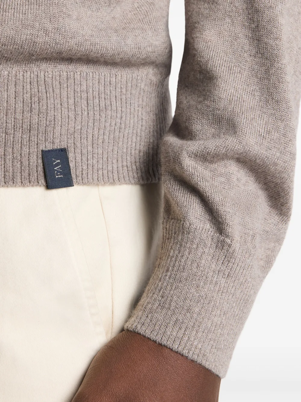 Fay Sweater met ronde hals Beige