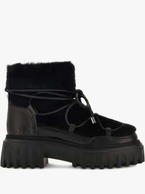 Hogan fur-trimmed ankle boots
