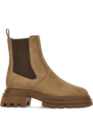 panelled suede sneakers