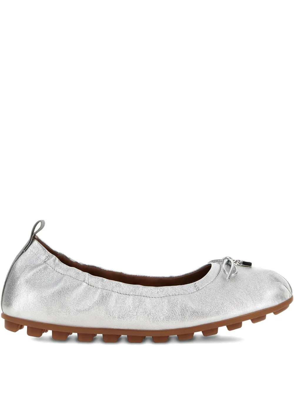 Hogan metallic ballerina shoes Silver