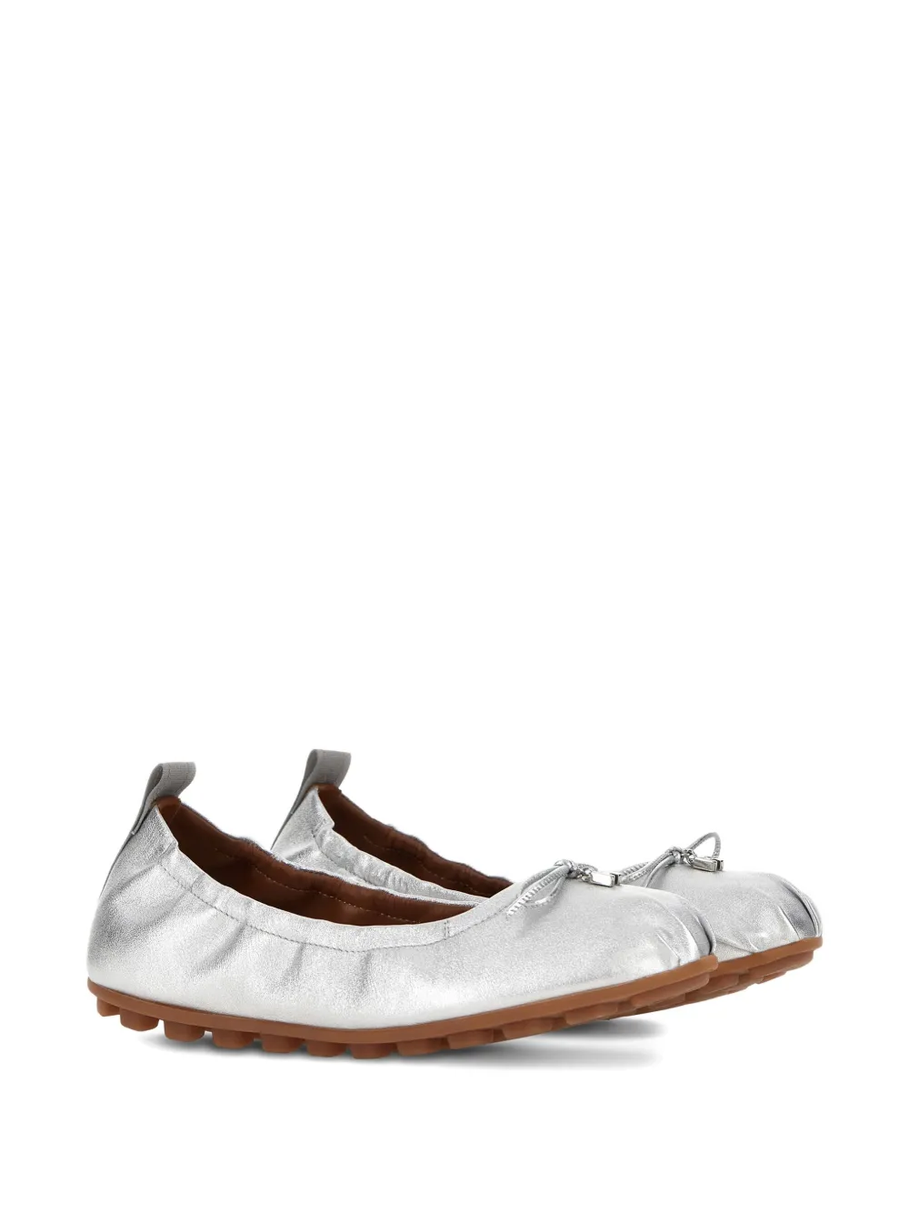 Hogan metallic ballerina shoes Silver