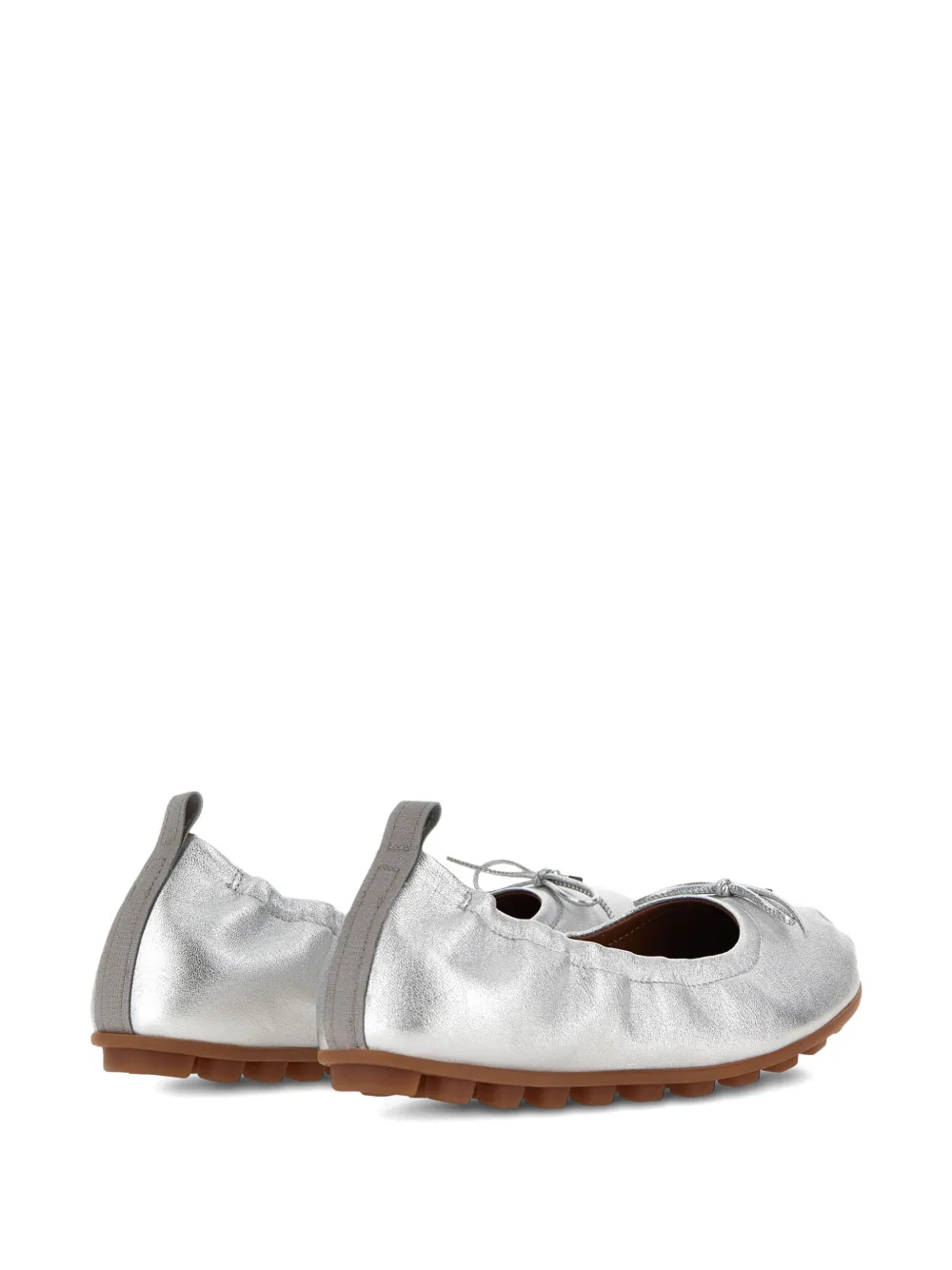 Hogan metallic ballerina shoes Silver