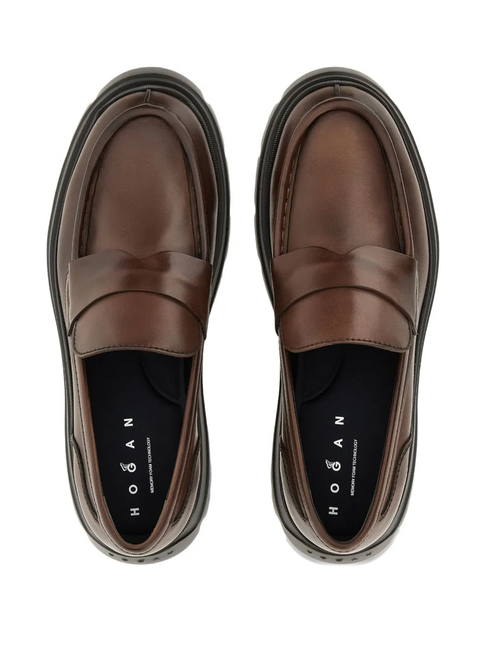 Hogan Loafers met ronde neus Bruin