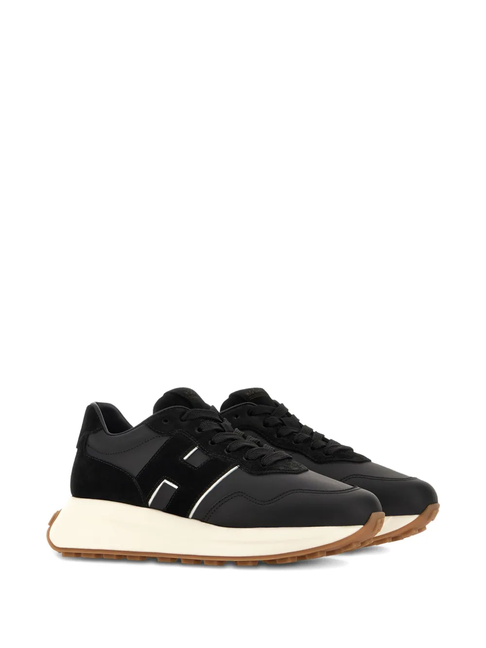 Hogan Sneakers met leren vlakken Zwart
