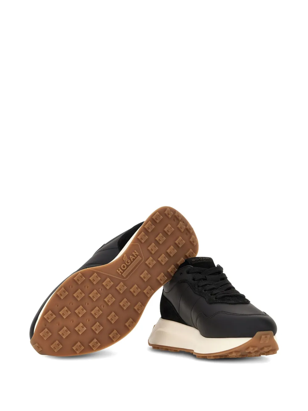 Hogan Sneakers met leren vlakken Zwart