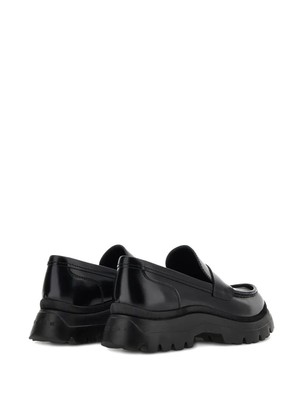 Hogan Round-toe Loafers In Black