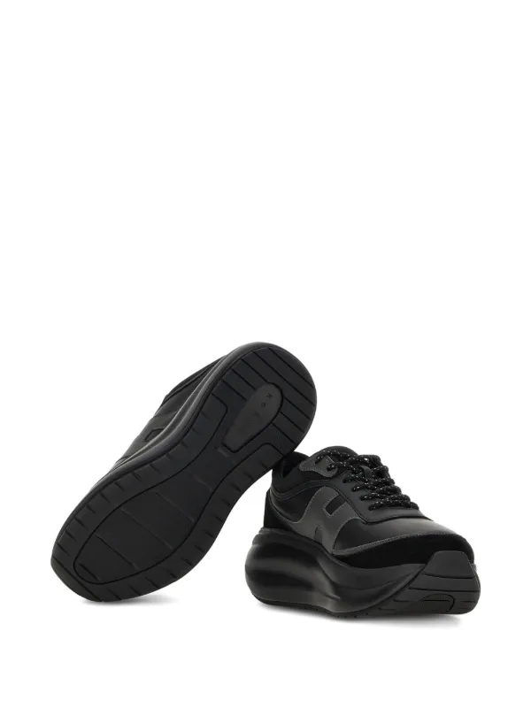 HOGAN　ブラックレザー　ハイカット　スニーカー COLE HAAN C25557 2.ZEROGRAND City Boots in Black / コール