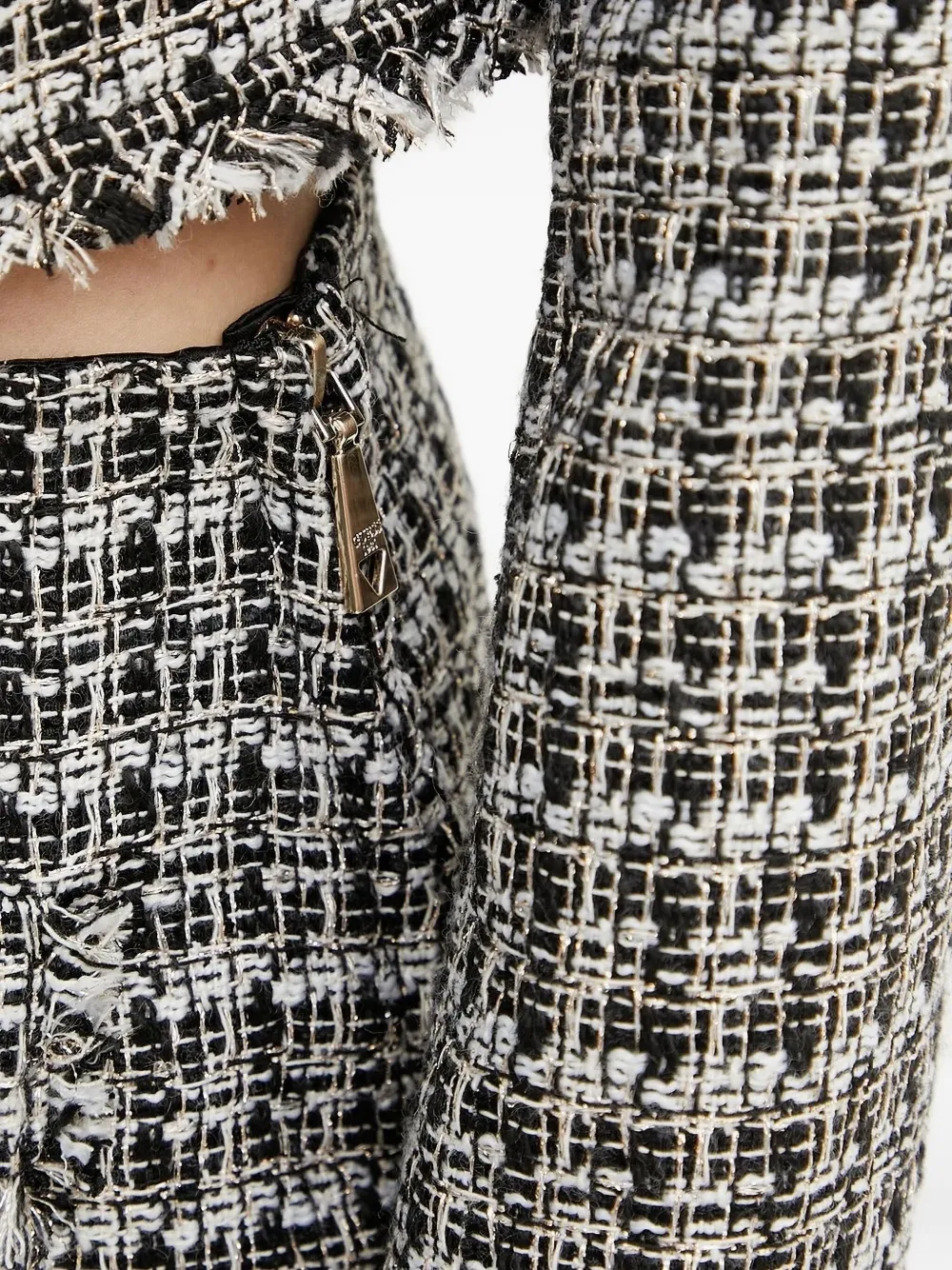 GUESS USA Tweed straight mini-rok Zwart