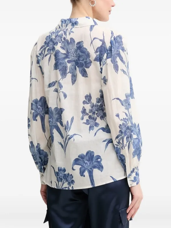 GUESS USA floral-print button-fastening Shirt White FARFETCH TR