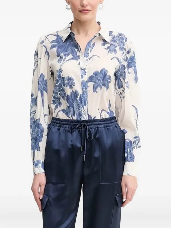 GUESS USA floral-print button-fastening Shirt White FARFETCH TH