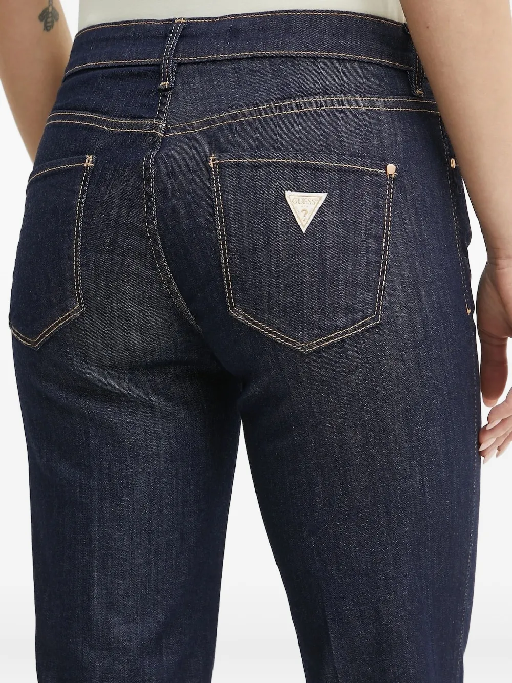 GUESS USA Bootcut jeans met logodetail Blauw