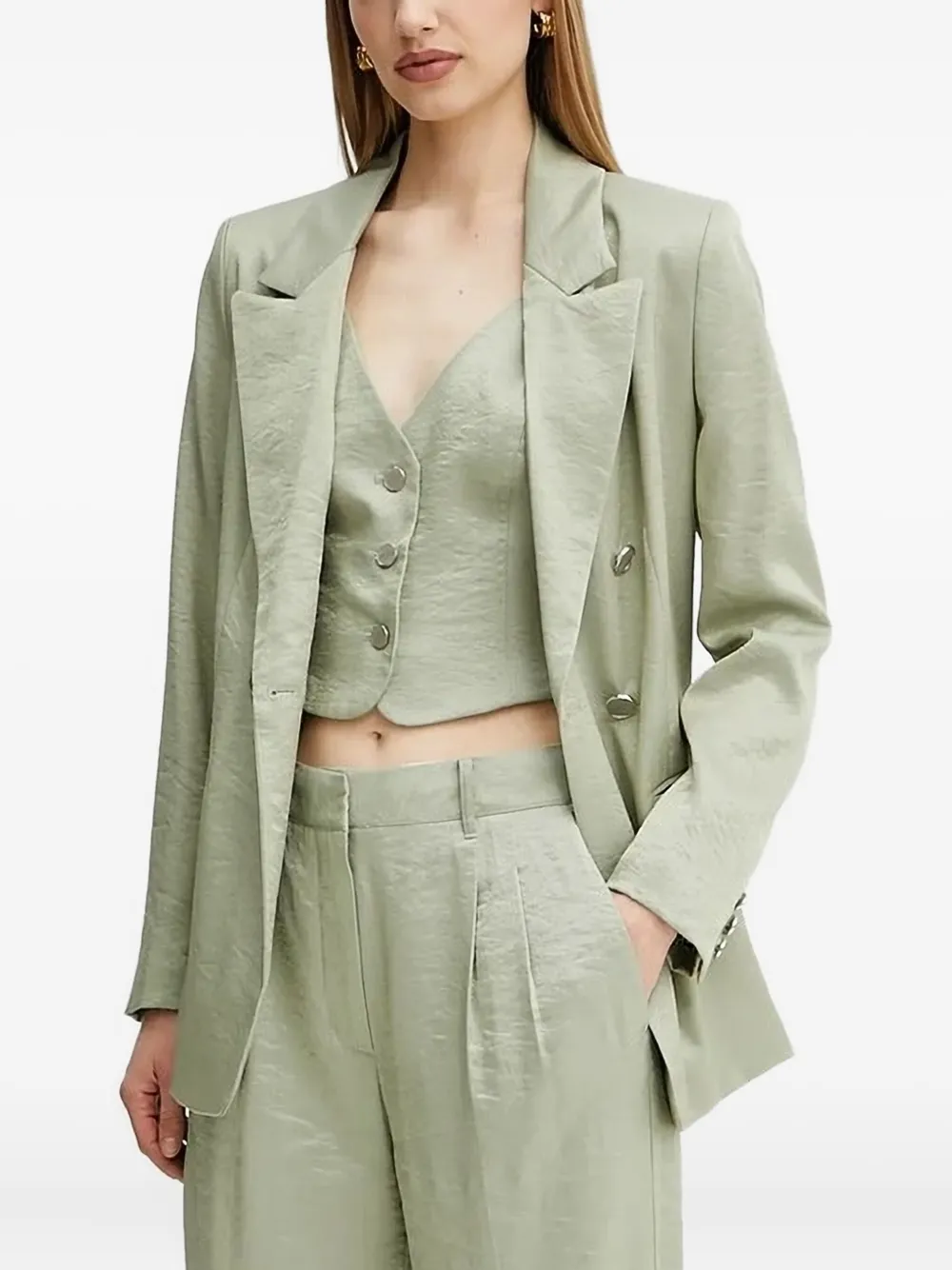 Guess Usa Button Vest In Green