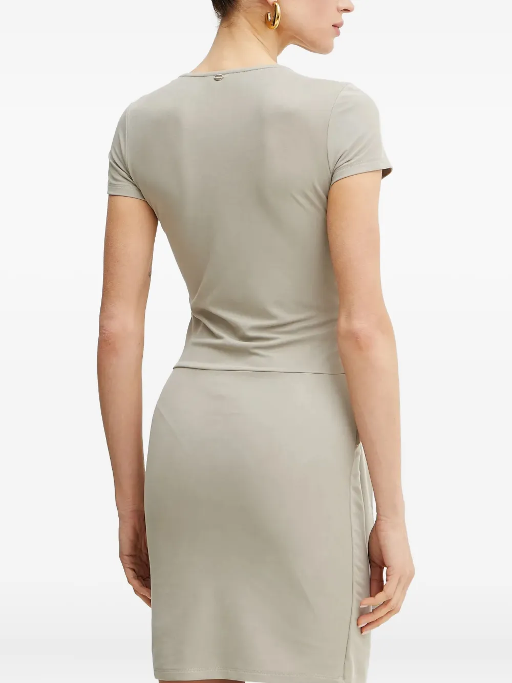 GUESS USA Jurk met gestrikte voorkant en korte mouwen - Beige