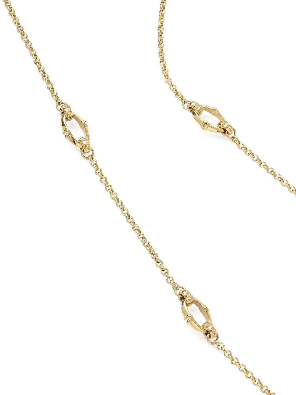 GUESS USA Bamboo schakelhalsketting verfraaid met diamant - Goud