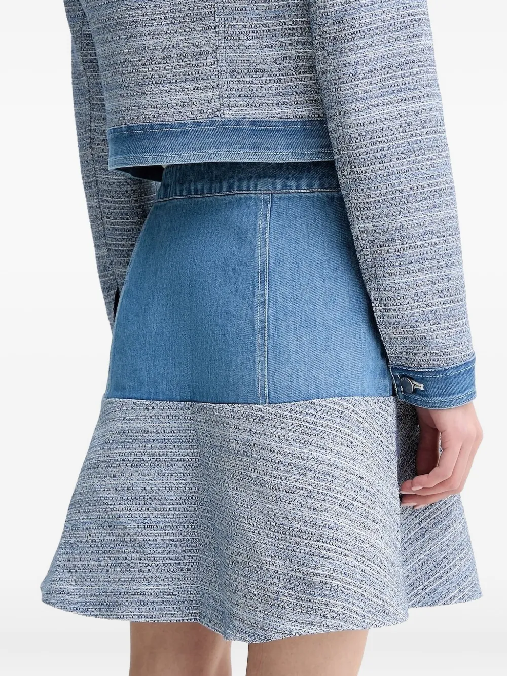 GUESS USA denim tweed-panel mini skirt - Blauw