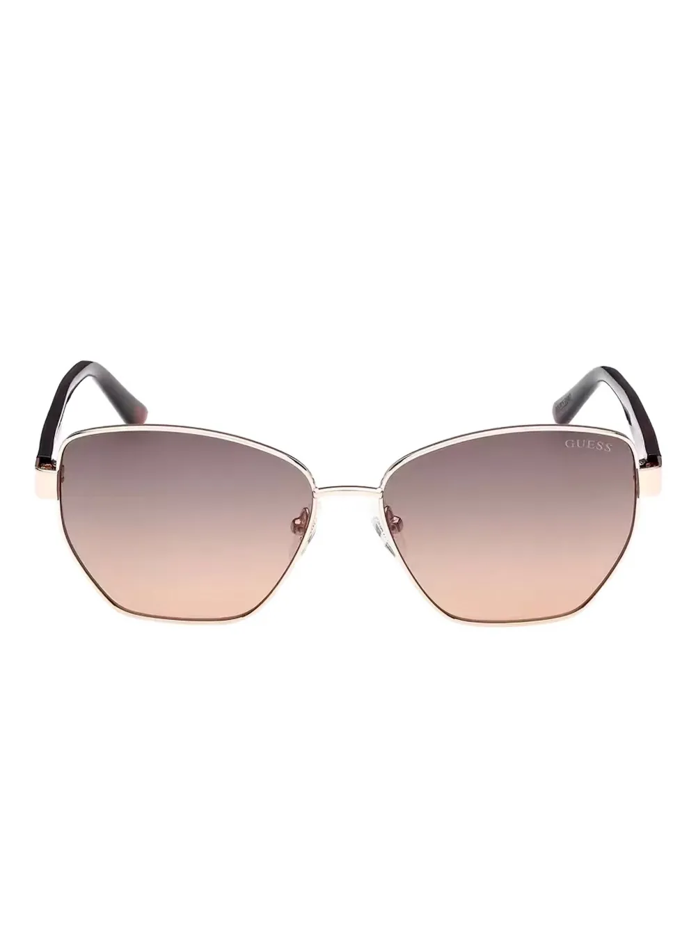 GUESS EYEWEAR ジオメトリックフレーム サングラス - ブラウン GUESS EYEWEAR ジオメトリックフレーム サングラス - ブラウン