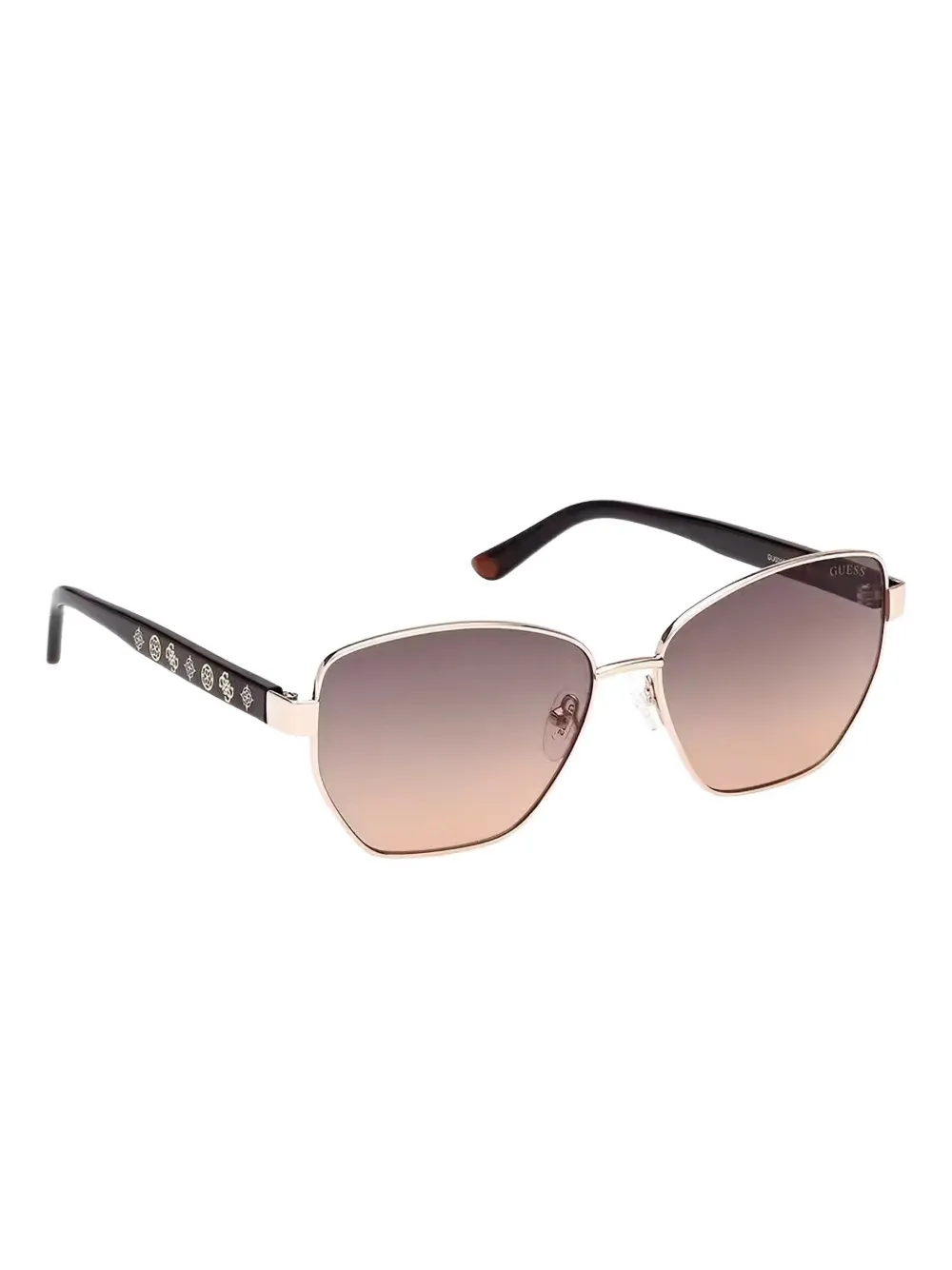 GUESS EYEWEAR Zonnebril met geometrisch montuur - Bruin