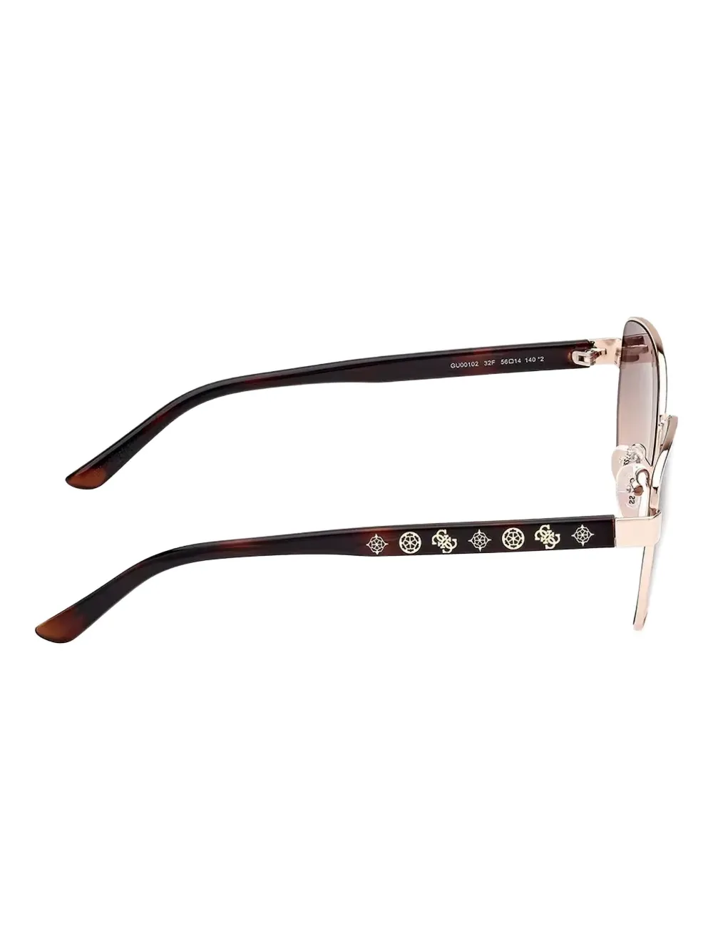 GUESS EYEWEAR Zonnebril met geometrisch montuur Bruin