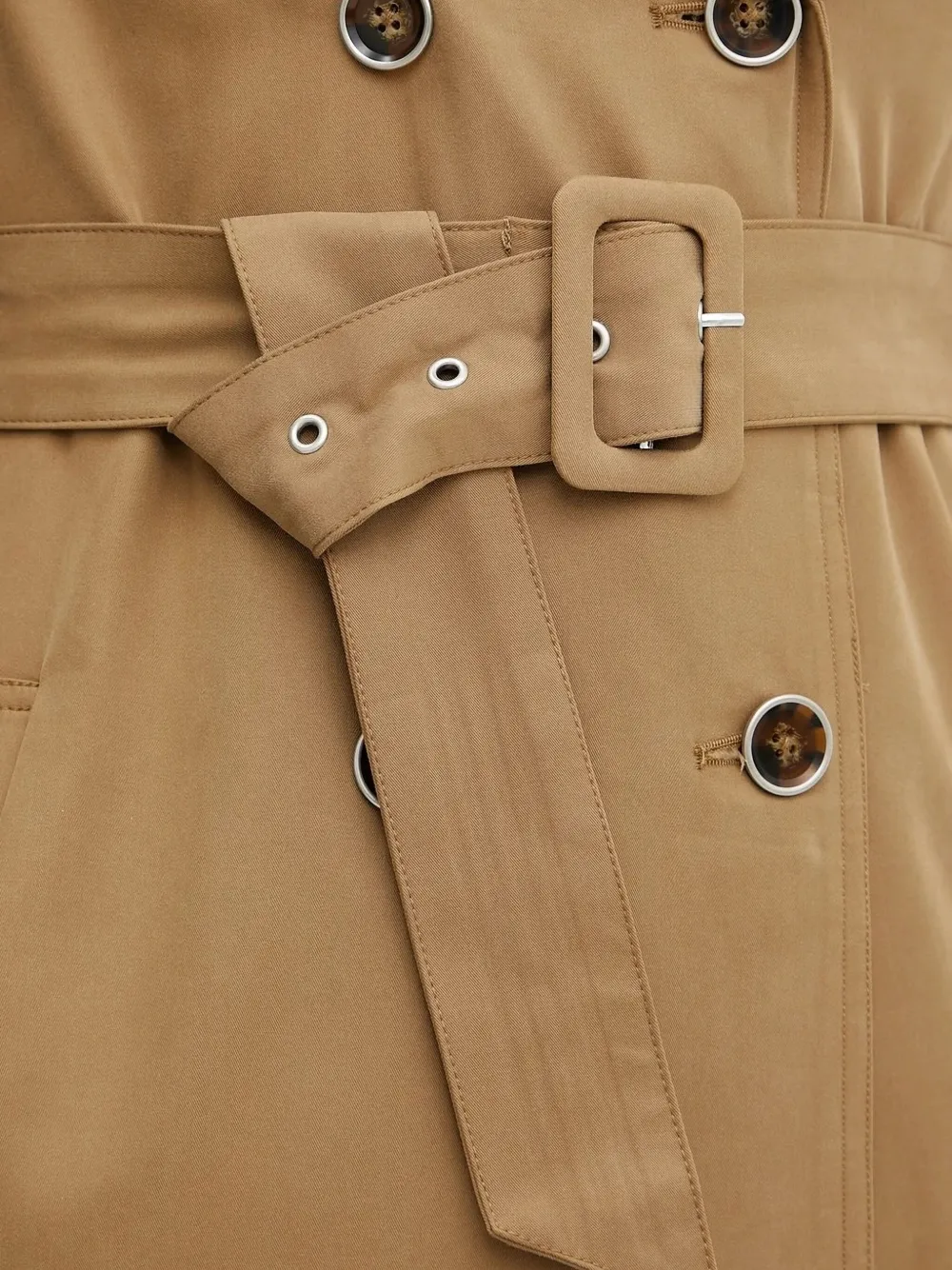 GUESS USA Maya trenchcoat met ceintuur en dubbele rij knopen Beige