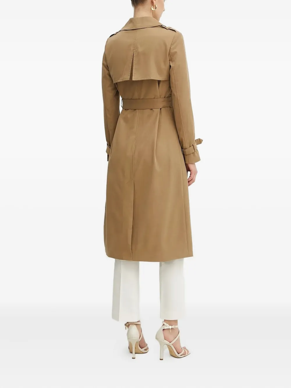 GUESS USA Maya trenchcoat met ceintuur en dubbele rij knopen Beige
