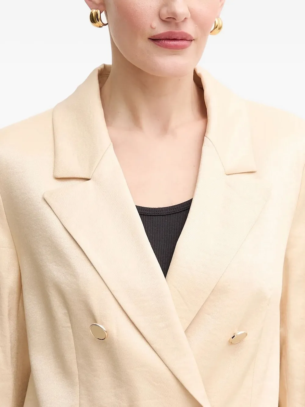Guess Usa Double-breasted Blazer In Neutral