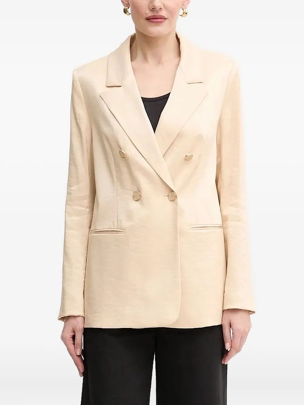 Guess Usa Double-breasted Blazer In Neutral