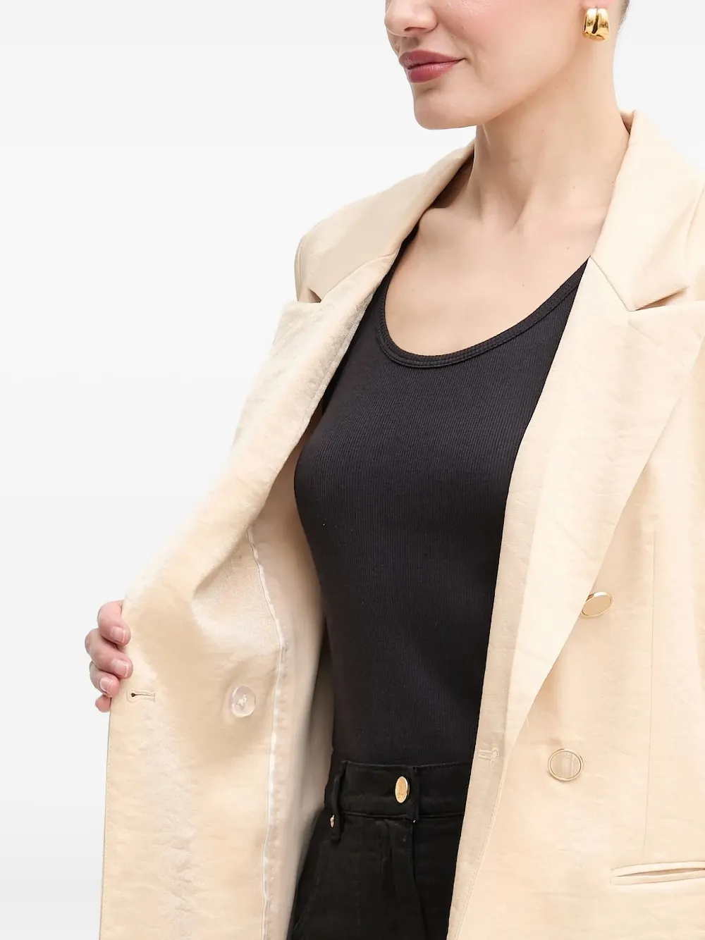 Guess Usa Double-breasted Blazer In Neutral