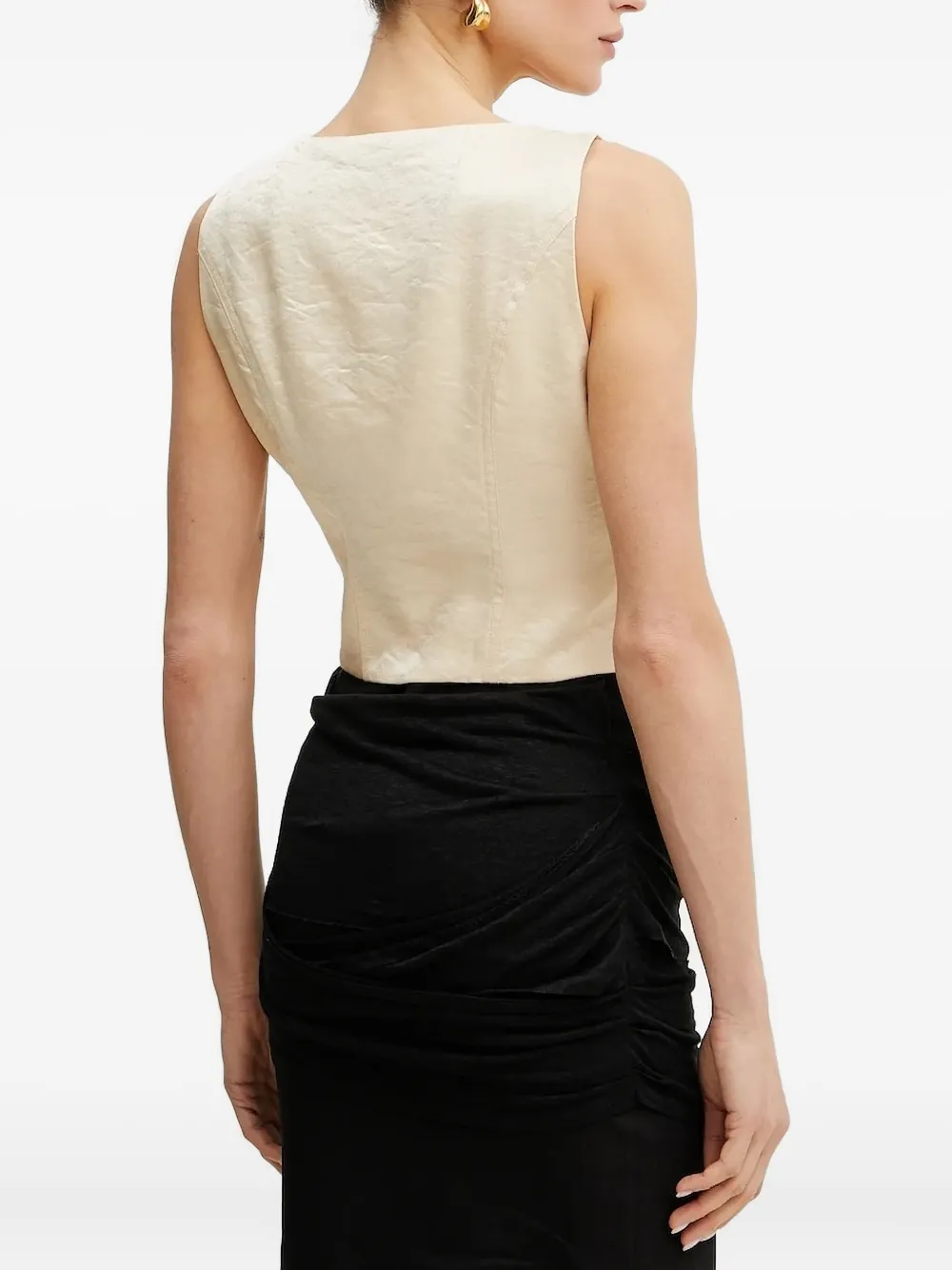 Guess Usa Button-front Sleeveless Top In Black