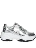 GUESS USA Hapyy metallic-effect leather chunky sneakers - Silver