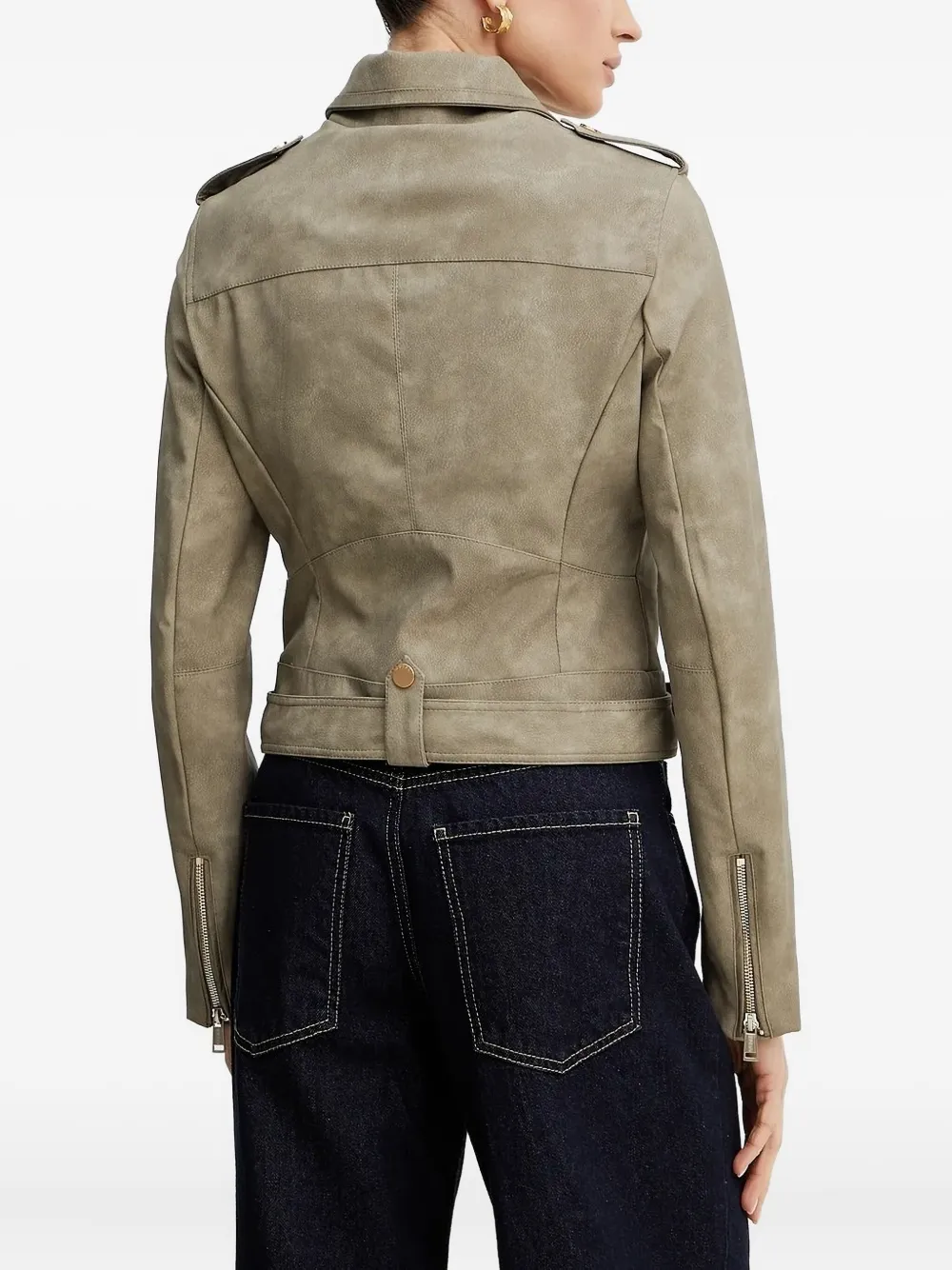 Guess Usa Belted Zip-front Jacket In Green