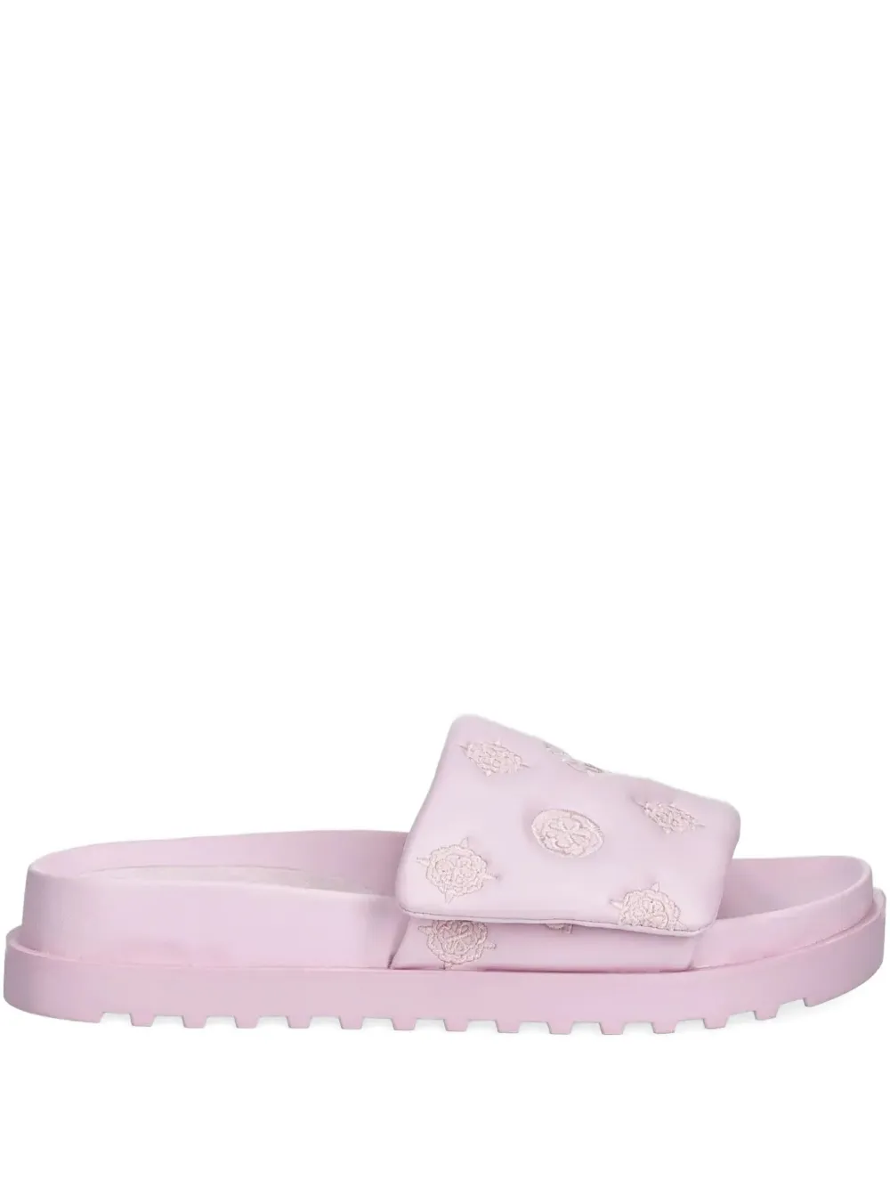 GUESS USA Fabio embroidered-logo flat sandals Pink